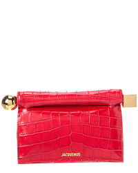 Jacquemus Jacquemus Rond Carre Croc-Embossed Leather Clutch