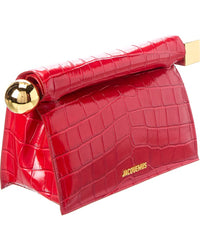 Jacquemus Jacquemus Rond Carre Croc-Embossed Leather Clutch