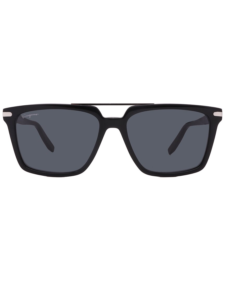 Ferragamo Men's Classic Logo 57Mm Sunglasses