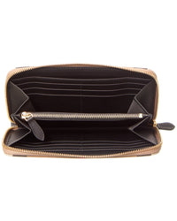 Burberry Large Canvas & Leather Zip Around Wallet