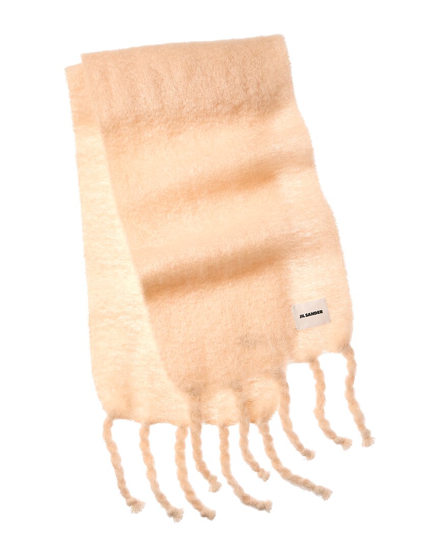 Jil Sander Logo Long Mohair & Wool-Blend Scarf