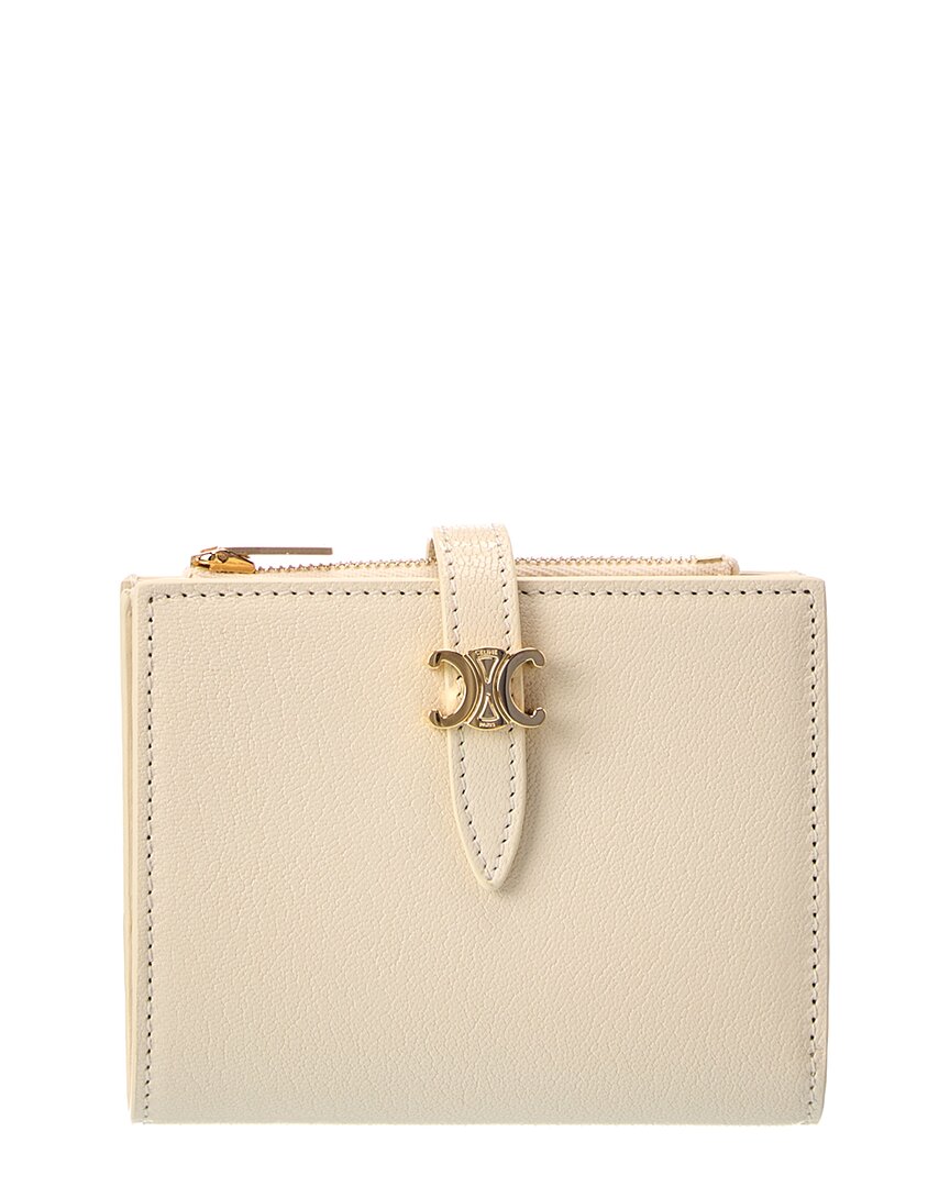 Celine Triomphe Leather Compact Wallet