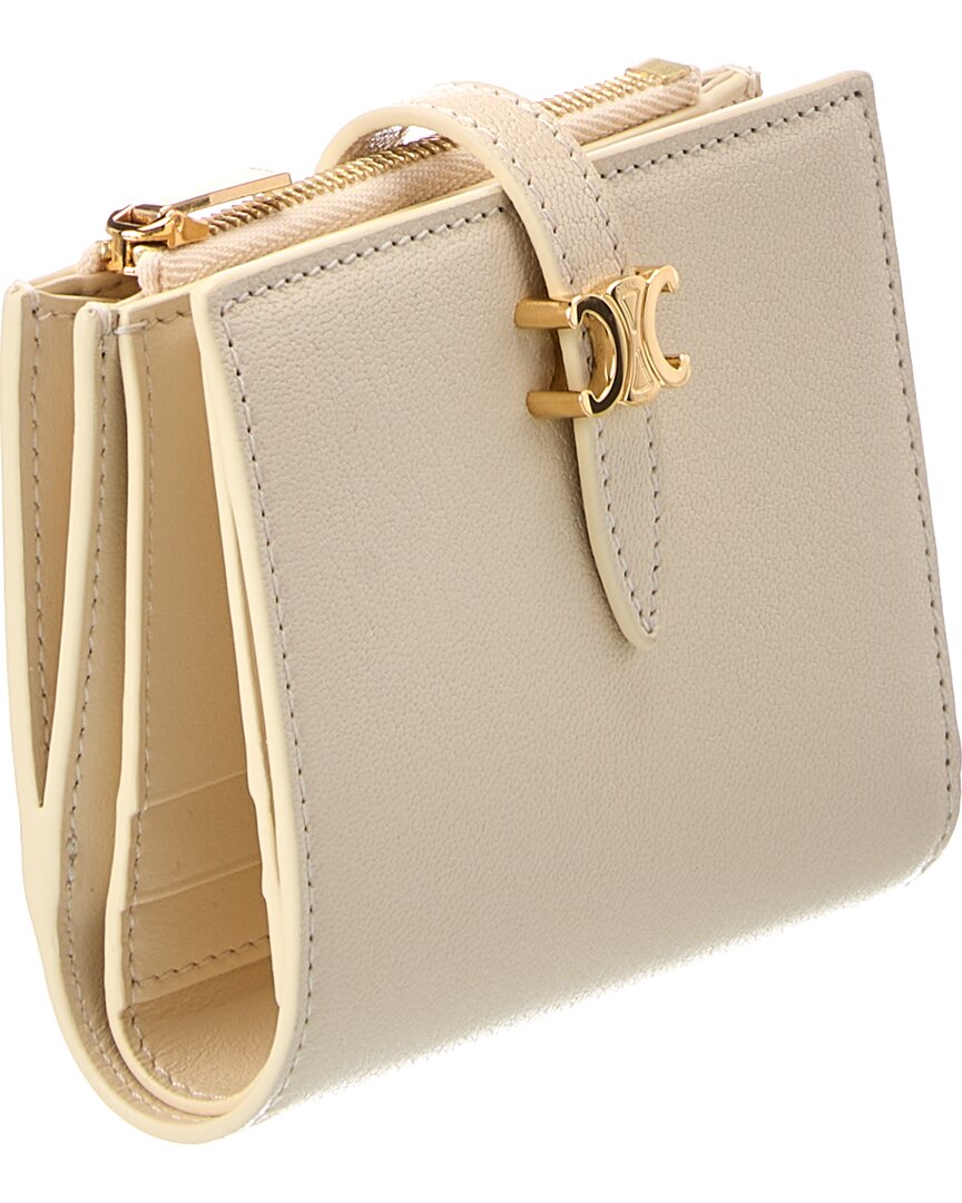 Celine Triomphe Leather Compact Wallet