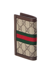 Gucci Gucci Gg Supreme Canvas & Leather Card Case