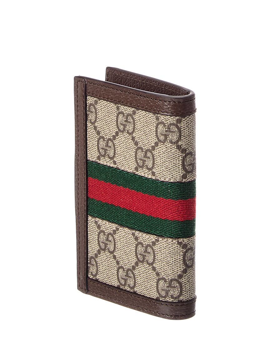 Gucci Gucci Gg Supreme Canvas & Leather Card Case