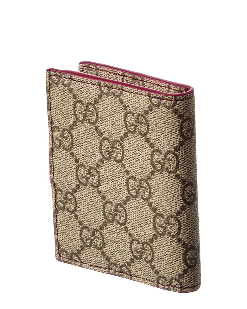 Gucci Floral Gg Supreme Canvas & Leather Card Holder
