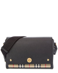 Burberry Burberry Note Medium Check Canvas & Leather Shoulder Bag