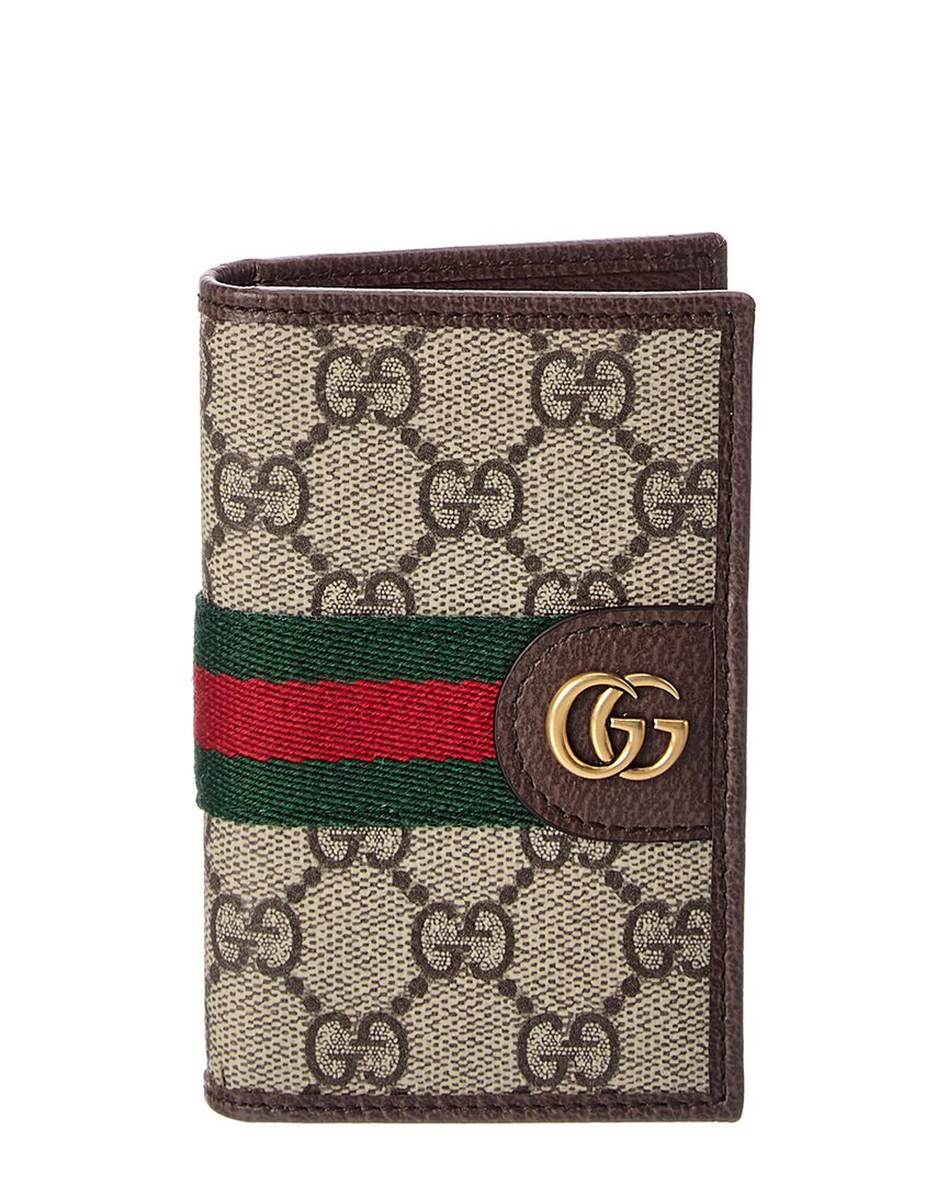 Gucci Gucci Ophidia Gg Supreme Canvas & Leather Card Case