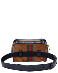 Gucci Gucci Brown Suede Leather Web Ophidia Belt Bag (Authentic Pre-Loved)