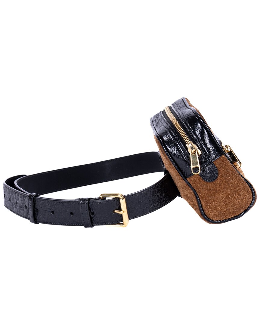 Gucci Gucci Brown Suede Leather Web Ophidia Belt Bag (Authentic Pre-Loved)