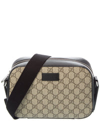 Gucci Gg Supreme Canvas & Leather Camera Bag ONE SIZE Beige