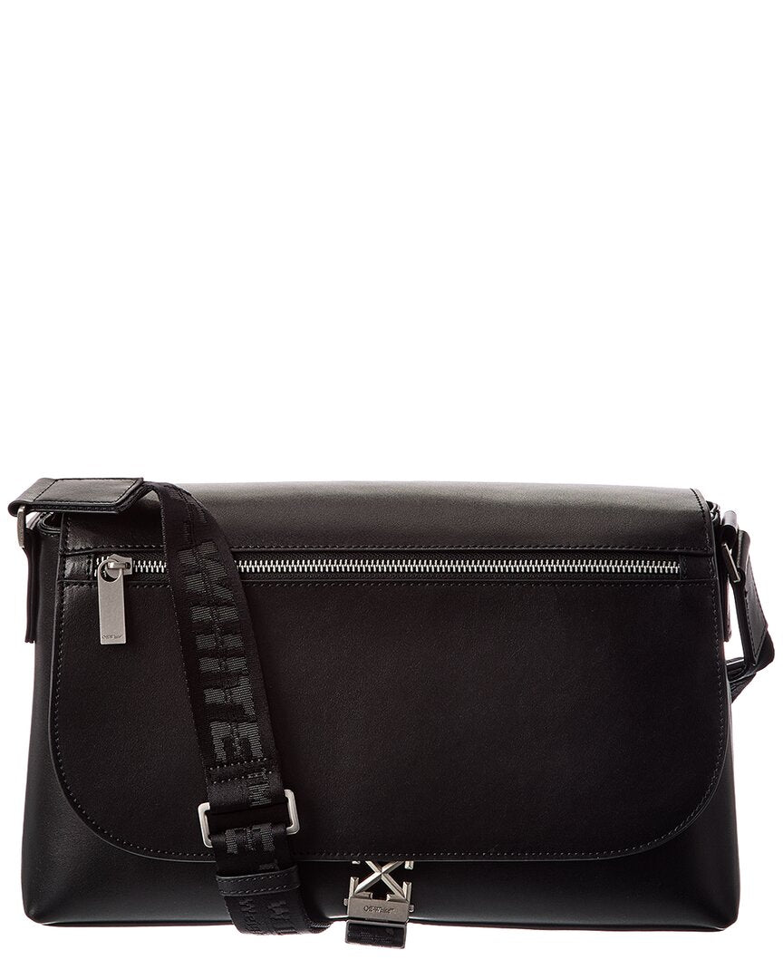 Off-White™ Off-White™ Leather Crossbody Messenger Bag