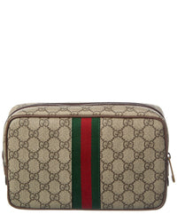 Gucci Gucci Gg Savoy Medium Gg Supreme Canvas & Leather Toiletry Case