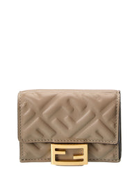 Fendi Micro Trifold Leather Wallet