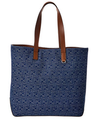 FENDI Fendi Ff Medium Denim & Leather Tote