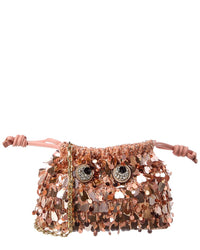 Anya Hindmarch Anya Hindmarch Embellished Shrimp Satin & Leather Clutch