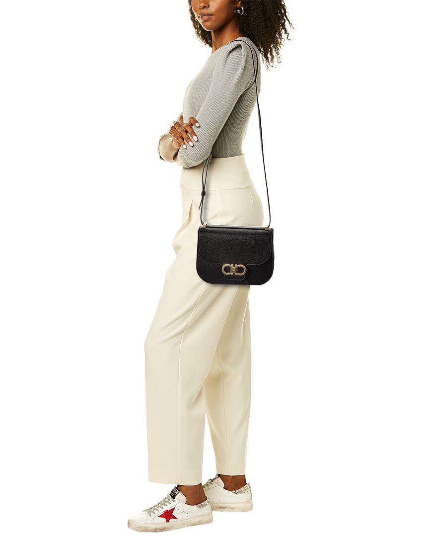 Ferragamo Gancini Leather Shoulder Bag