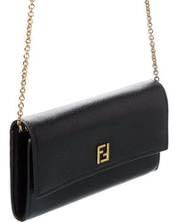 Fendi Ff Leather Continental Wallet On Chain