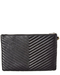 Saint Laurent Monogram Matelasse Leather Document Holder, Black
