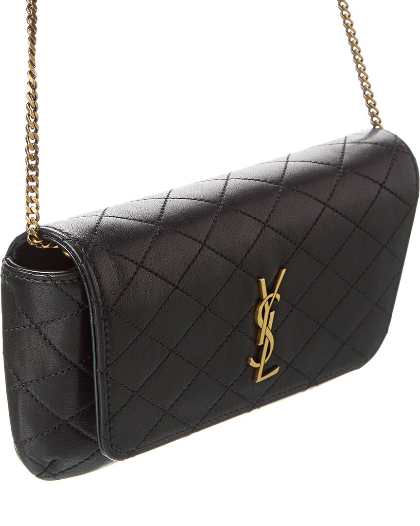 Saint Laurent Saint Laurent Gaby Chain Quilted Leather Phone Holder