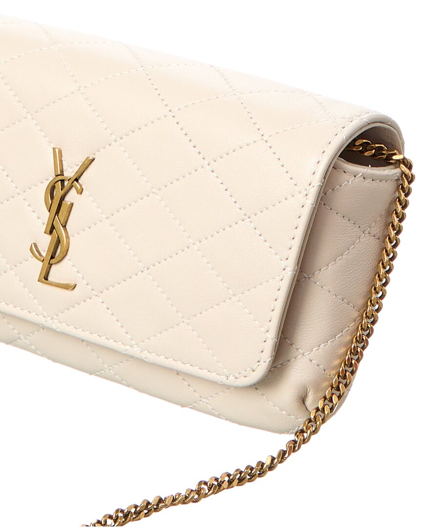 Saint Laurent Saint Laurent Gaby Chain Quilted Leather Phone Holder
