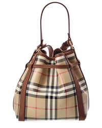Burberry Burberry Mini Check E-Canvas & Leather Bucket Bag