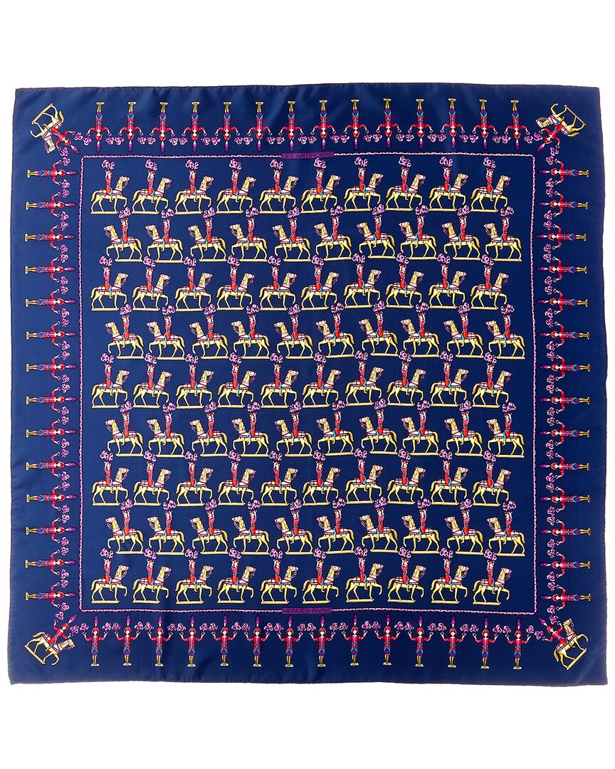 Hermès Pre-Owned Hermès Les Artificiers By Michel Duchene Mm Printed Silk Scarf (Authentic