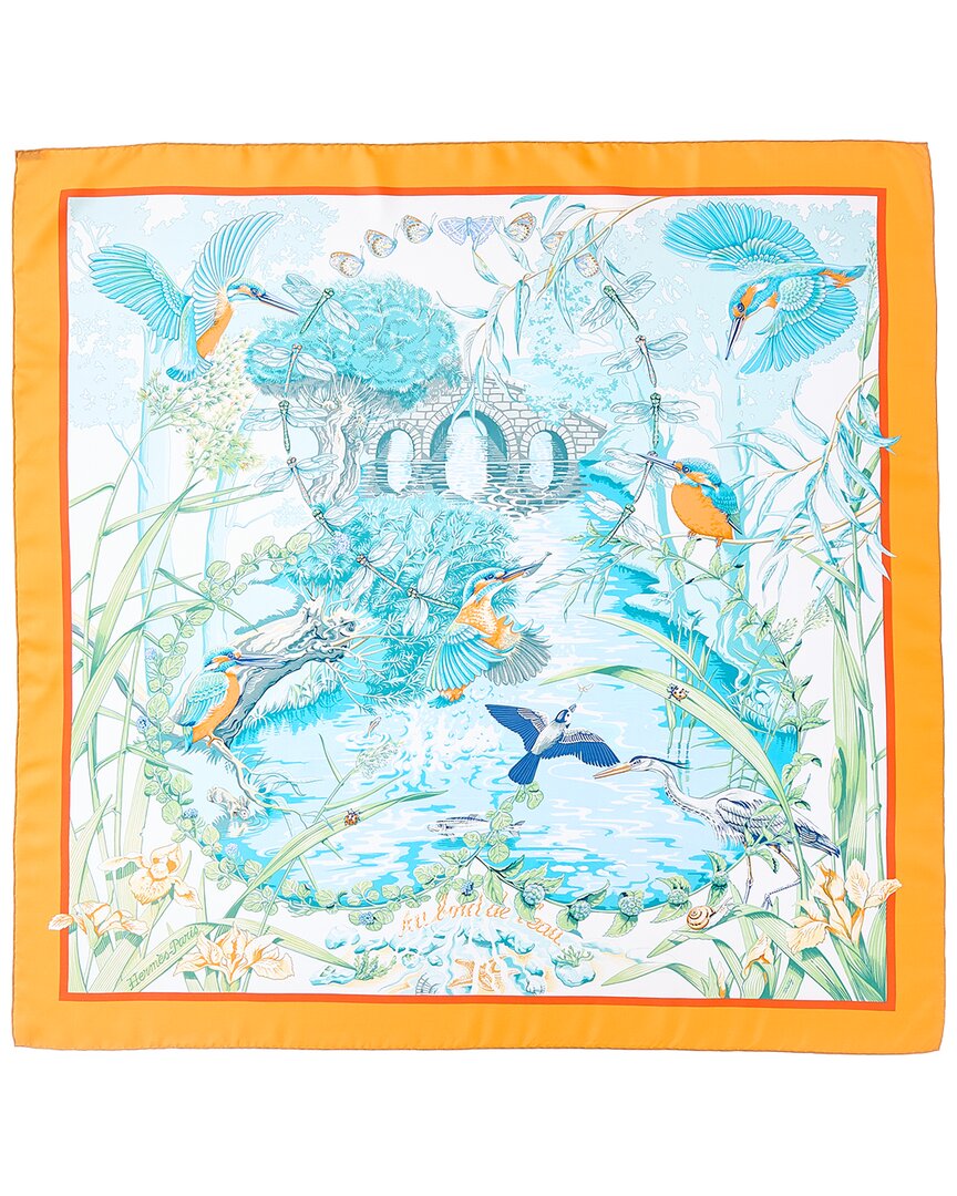 Hermès Pre-Owned Hermès Au Bord De L'eau By Laurence Bourthoumieux Mm Printed Silk Scarf