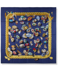 Pre-Owned Hermès Couvée D'hermès By Caty Latham Mm Printed Silk Scarf (Authentic Pre-