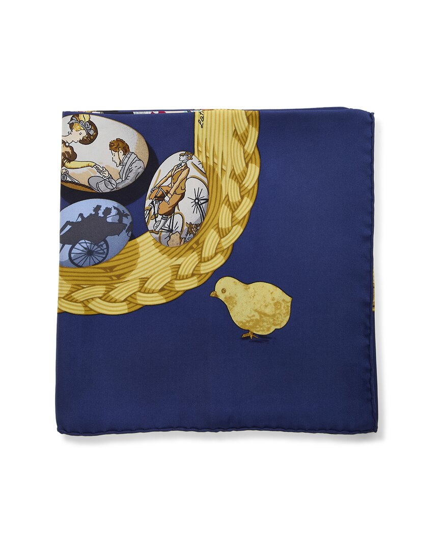 Pre-Owned Hermès Couvée D'hermès By Caty Latham Mm Printed Silk Scarf (Authentic Pre-