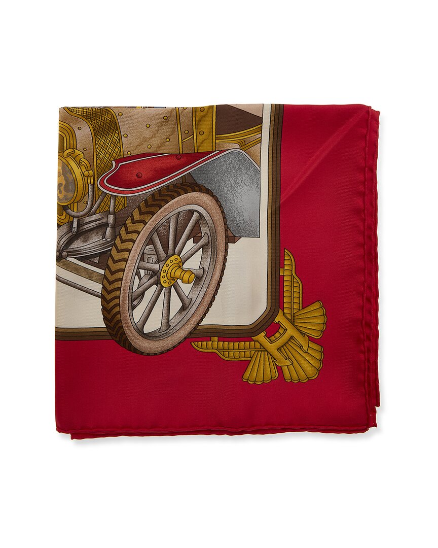 Pre-Owned Hermès Automobile By Joachim Metz Mm Printed Silk Scarf (Authentic Pre-Loved)