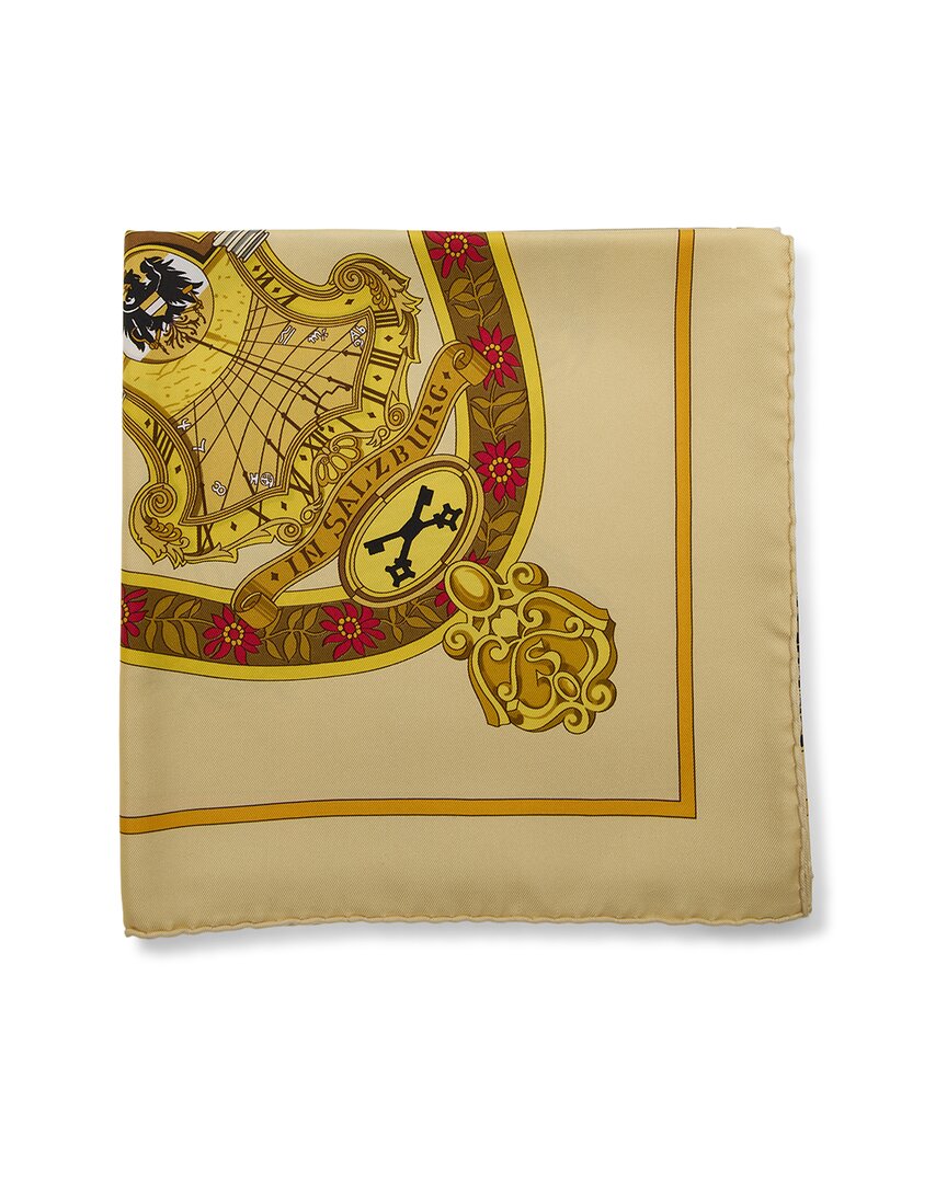 Pre-Owned Hermès In Salzburg By Loïc Dubigeon Mm Printed Silk Scarf (Authentic Pre-