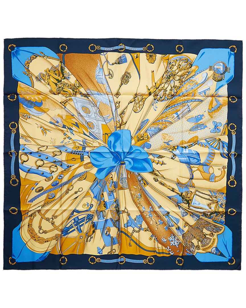 Pre-Owned Hermès Soleil De Soie By Caty Latham Mm Printed Silk Scarf (Authentic Pre-Loved)