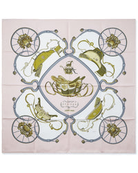 Pre-Owned Hermès Springs By Philippe Ledoux Mm Printed Silk Scarf (Authentic Pre-Loved)