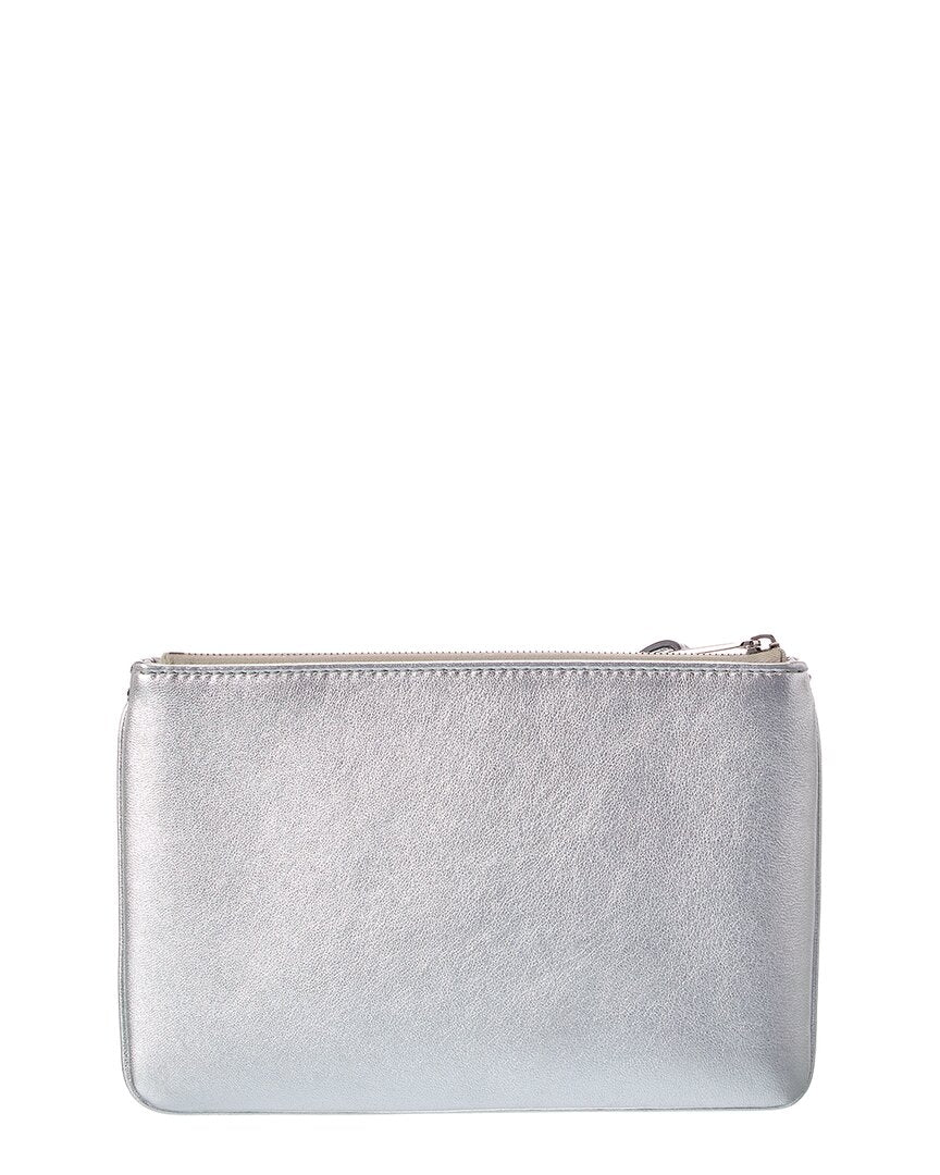 Valentino Valentino Vlogo Signature Small Leather Clutch