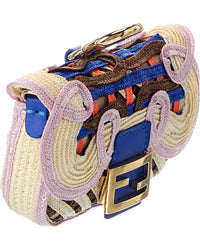 Fendi Baguette Embroidered Leather Bag Charm