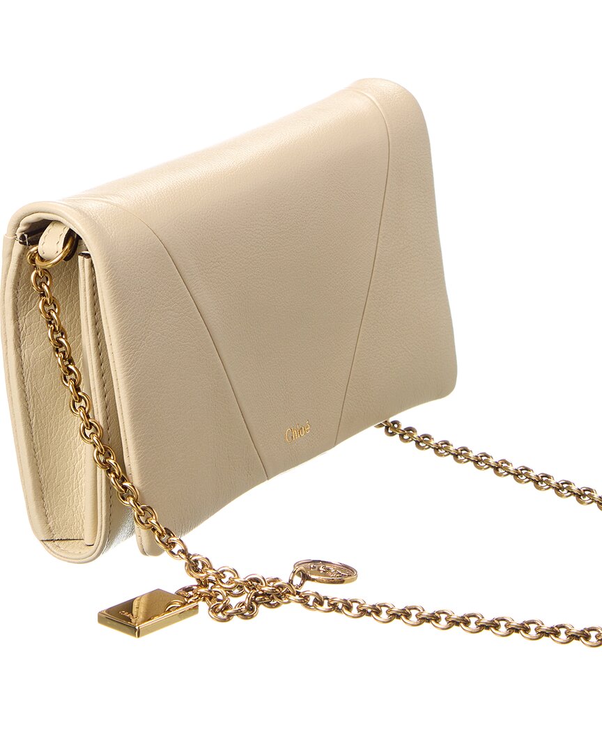 Chloé Spin Flap Leather Wallet On Chain