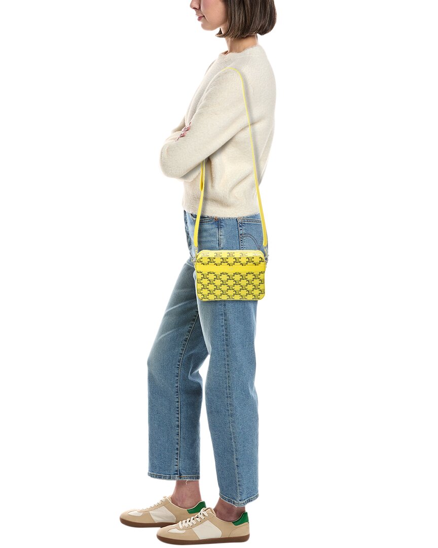 Celine Small Triomphe Canvas & Leather Messenger Bag