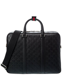 Gucci Gg Emblem Large Leather Briefcase