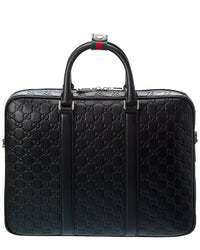 Gucci Gg Emblem Large Leather Briefcase