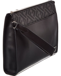 FENDI Fendi Ff Canvas & Leather Clutch