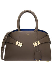 Ferragamo Ferragamo Hug Small Leather Satchel, Brown