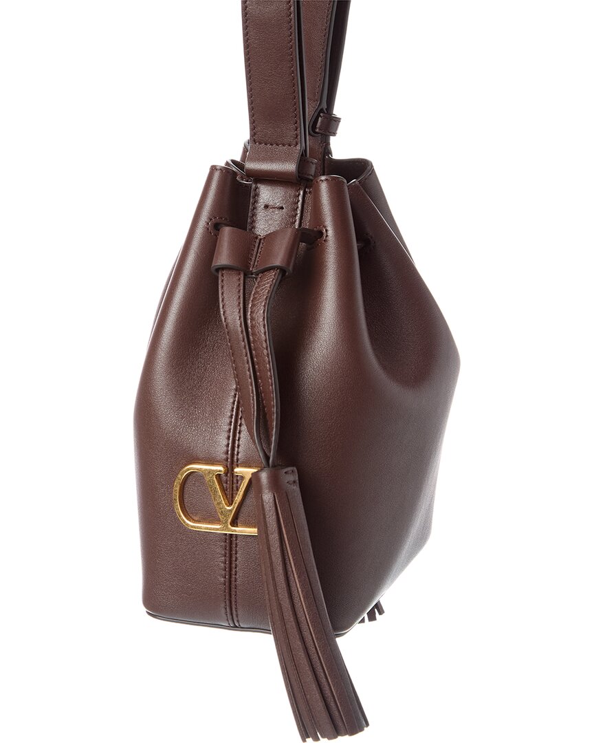 Valentino Vlogo Signature Leather Bucket Bag