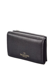 Valentino Rockstud Small Leather French Wallet