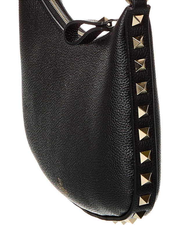 Valentino Mini Rockstud Leather Hobo Bag