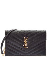 Saint Laurent Saint Laurent Cassandra Leather Wallet On Chain