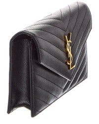 Saint Laurent Saint Laurent Cassandra Leather Wallet On Chain
