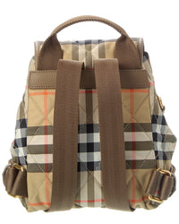 Burberry Horseshoe Mini Check Canvas & Leather Backpack