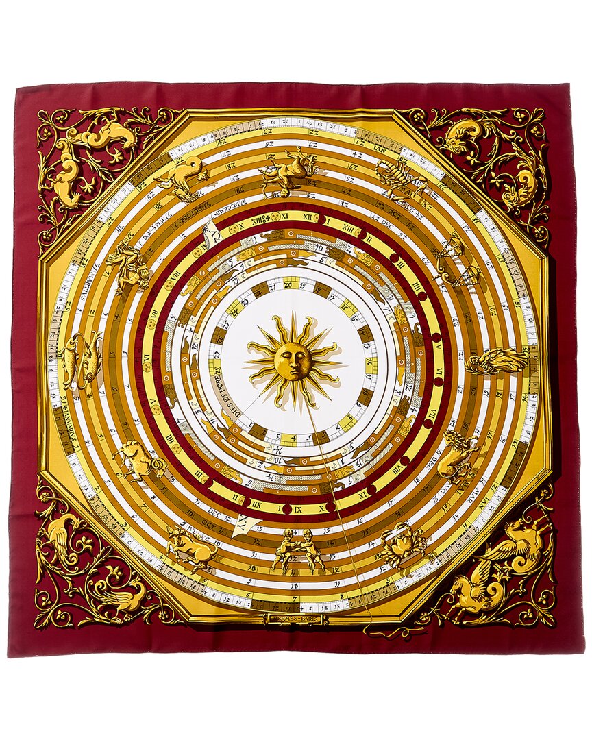 Hermès Multicolor Silk Dies Et Hore Scarf 90 (Authentic Pre-Loved)