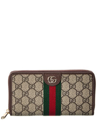 Gucci Gucci Ophidia Gg Supreme Canvas & Leather Zip Around Wallet